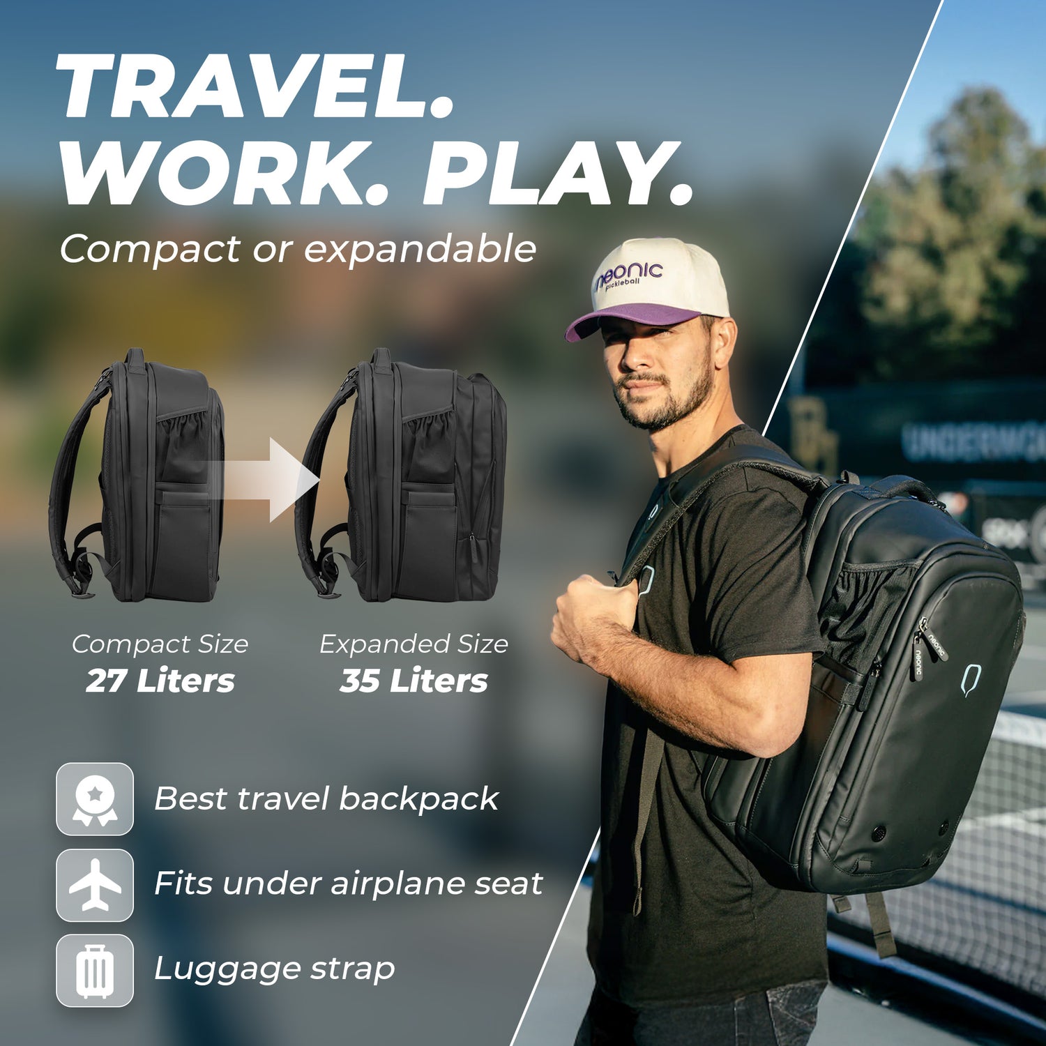 best travel backpack with shoe compartment Neonic Sidekick